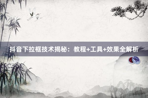 抖音下拉框技术揭秘：教程+工具+效果全解析