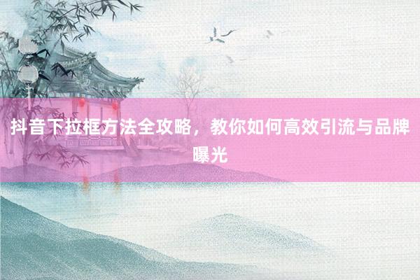 抖音下拉框方法全攻略，教你如何高效引流与品牌曝光