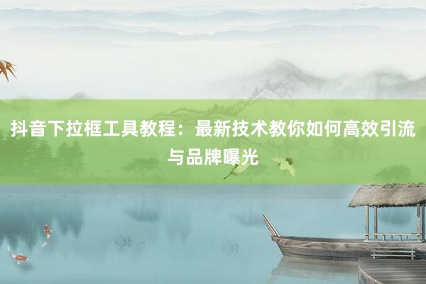 抖音下拉框工具教程：最新技术教你如何高效引流与品牌曝光