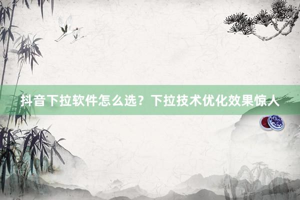 抖音下拉软件怎么选？下拉技术优化效果惊人