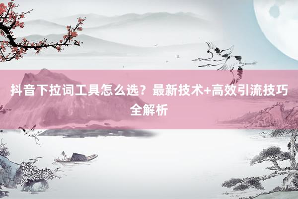 抖音下拉词工具怎么选？最新技术+高效引流技巧全解析