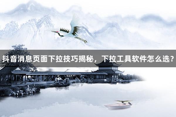 抖音消息页面下拉技巧揭秘，下拉工具软件怎么选？
