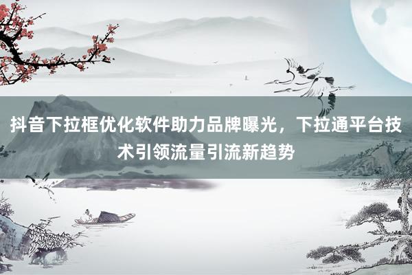 抖音下拉框优化软件助力品牌曝光，下拉通平台技术引领流量引流新趋势