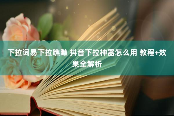 下拉词易下拉瞧瞧 抖音下拉神器怎么用 教程+效果全解析