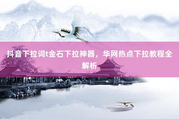 抖音下拉词t金石下拉神器，华网热点下拉教程全解析